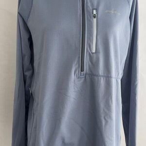 Eddie Bauer Women's Light Blue Quarter-Zip Top